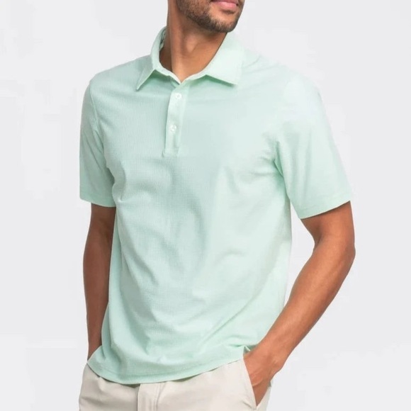 Southern Shirt Men's Grayton Heather Short Sleeve Polo Green Reef Large - Picture 5 of 13